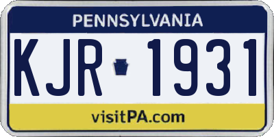 PA license plate KJR1931