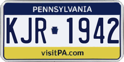 PA license plate KJR1942