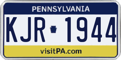 PA license plate KJR1944