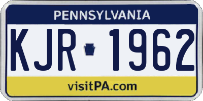 PA license plate KJR1962