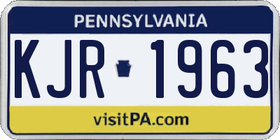 PA license plate KJR1963