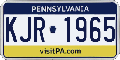 PA license plate KJR1965