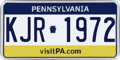 PA license plate KJR1972