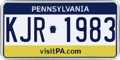 PA license plate KJR1983