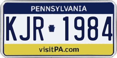 PA license plate KJR1984