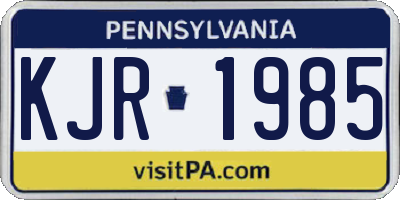 PA license plate KJR1985