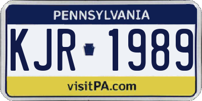 PA license plate KJR1989
