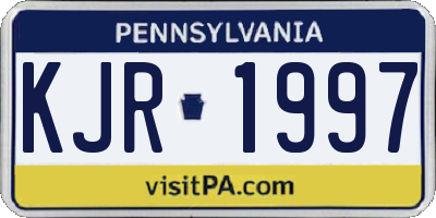 PA license plate KJR1997