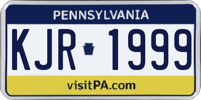 PA license plate KJR1999