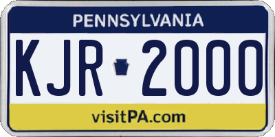 PA license plate KJR2000