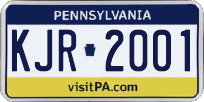 PA license plate KJR2001