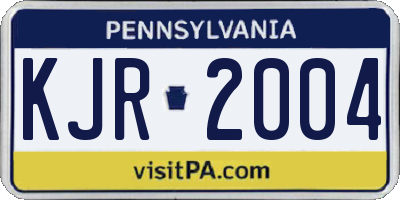 PA license plate KJR2004