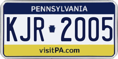 PA license plate KJR2005