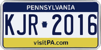 PA license plate KJR2016