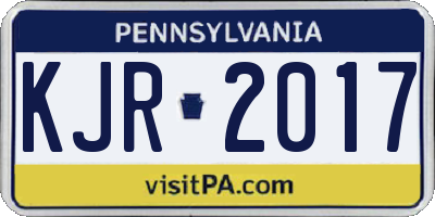 PA license plate KJR2017