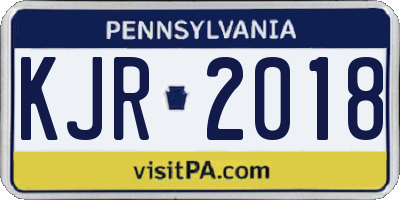 PA license plate KJR2018