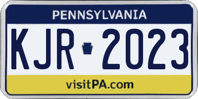 PA license plate KJR2023