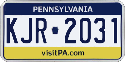 PA license plate KJR2031