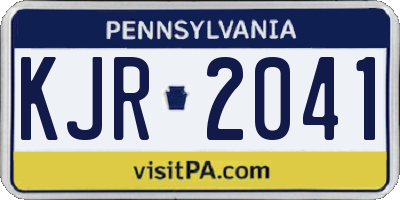 PA license plate KJR2041