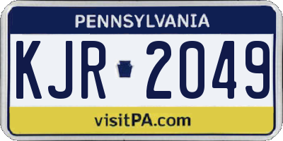 PA license plate KJR2049