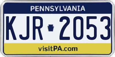 PA license plate KJR2053