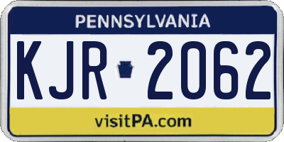 PA license plate KJR2062