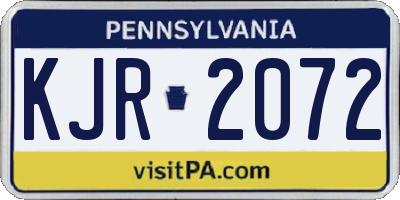 PA license plate KJR2072