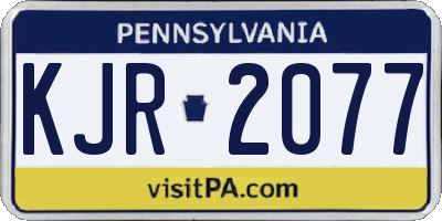PA license plate KJR2077