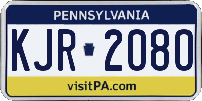 PA license plate KJR2080