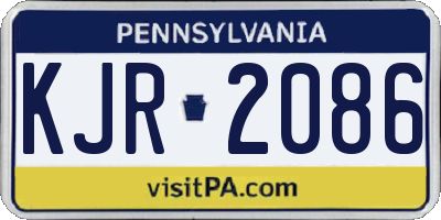 PA license plate KJR2086