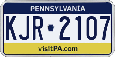 PA license plate KJR2107