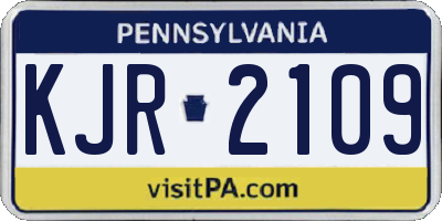 PA license plate KJR2109