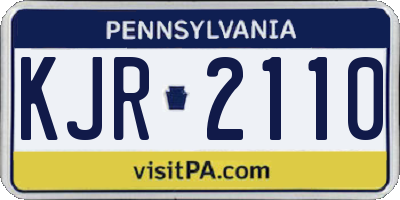 PA license plate KJR2110