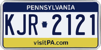 PA license plate KJR2121