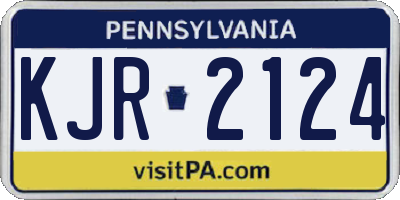 PA license plate KJR2124