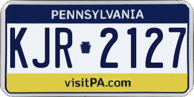 PA license plate KJR2127