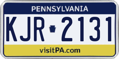 PA license plate KJR2131