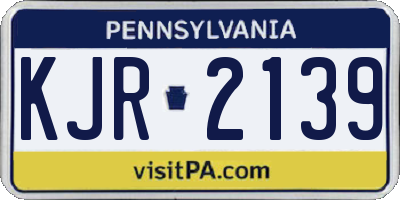 PA license plate KJR2139