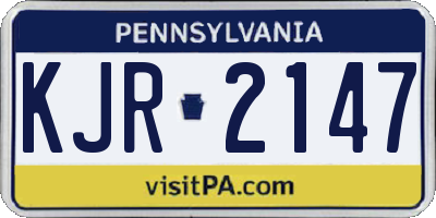 PA license plate KJR2147