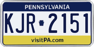 PA license plate KJR2151
