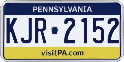 PA license plate KJR2152