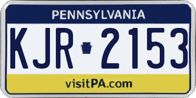 PA license plate KJR2153