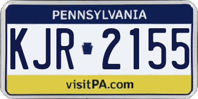 PA license plate KJR2155