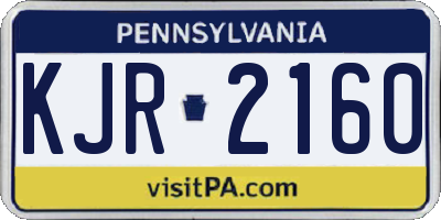 PA license plate KJR2160