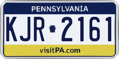 PA license plate KJR2161