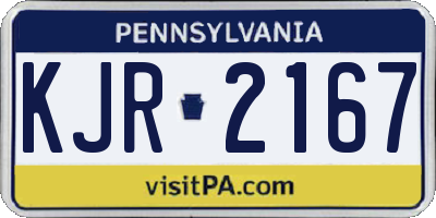 PA license plate KJR2167