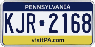 PA license plate KJR2168