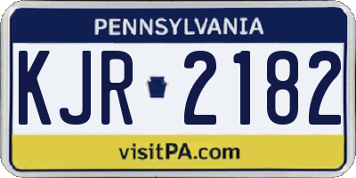 PA license plate KJR2182