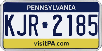 PA license plate KJR2185