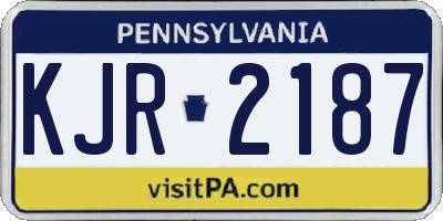 PA license plate KJR2187